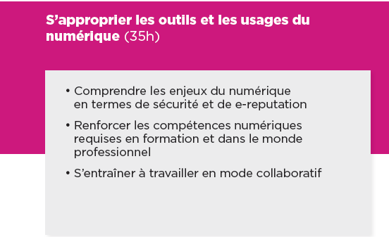 S'approprier les outils numériques et les usages du numérique - 5 jours